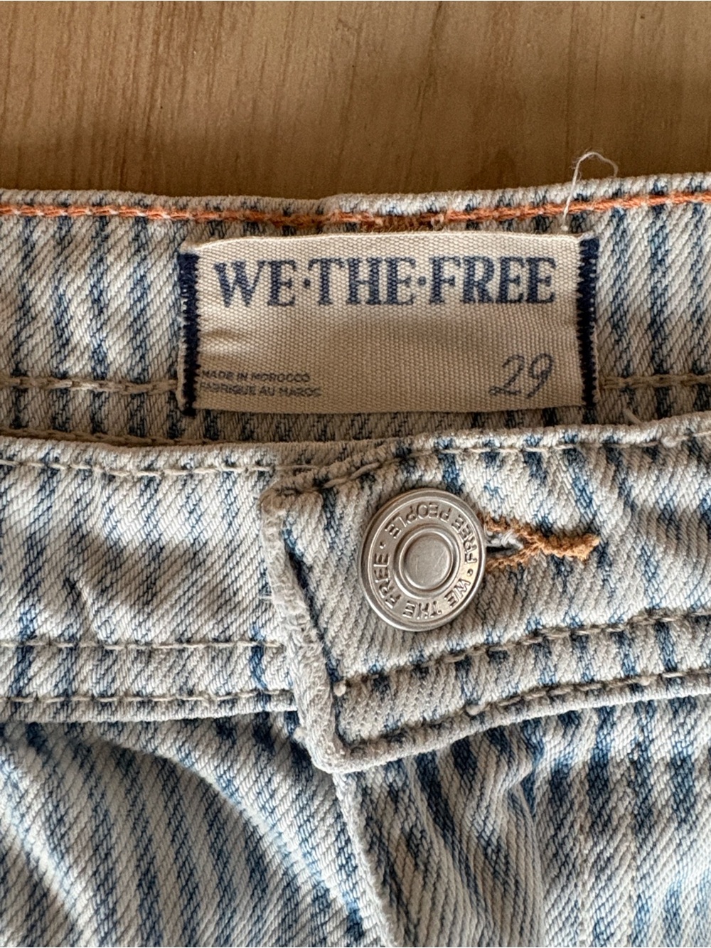 We The Free Women's Relaxed Wide-Leg Stripe Jeans - Light Blue - Picture 2 of 7